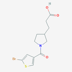 molecular formula C12H14BrNO3S B7620636 3-[1-(5-Bromothiophene-3-carbonyl)pyrrolidin-3-yl]propanoic acid 