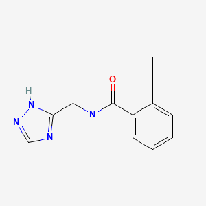 molecular formula C15H20N4O B7620648 2-tert-butyl-N-methyl-N-(1H-1,2,4-triazol-5-ylmethyl)benzamide 