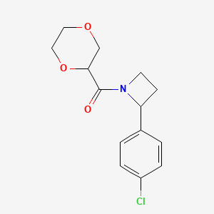 [2-(4-Chlorophenyl)azetidin-1-yl]-(1,4-dioxan-2-yl)methanone