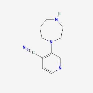 molecular formula C11H14N4 B7620757 3-(1,4-Diazepan-1-yl)pyridine-4-carbonitrile 