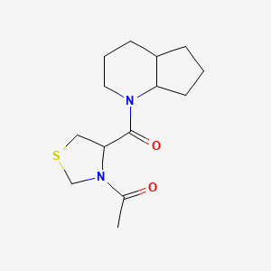 molecular formula C14H22N2O2S B7620881 1-[4-(2,3,4,4a,5,6,7,7a-Octahydrocyclopenta[b]pyridine-1-carbonyl)-1,3-thiazolidin-3-yl]ethanone 