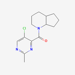 molecular formula C14H18ClN3O B7620899 2,3,4,4a,5,6,7,7a-Octahydrocyclopenta[b]pyridin-1-yl-(5-chloro-2-methylpyrimidin-4-yl)methanone 