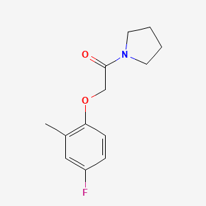 molecular formula C13H16FNO2 B7620922 2-(4-Fluoro-2-methylphenoxy)-1-pyrrolidin-1-ylethanone 