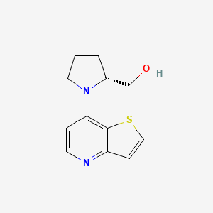 molecular formula C12H14N2OS B7620956 [(2R)-1-thieno[3,2-b]pyridin-7-ylpyrrolidin-2-yl]methanol 