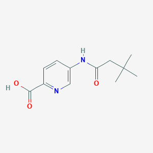 molecular formula C12H16N2O3 B7621038 5-(3,3-Dimethylbutanoylamino)pyridine-2-carboxylic acid 