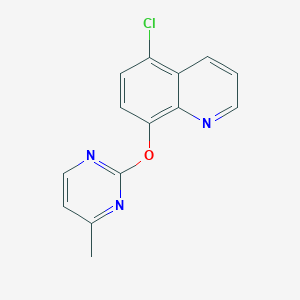 molecular formula C14H10ClN3O B7621103 5-Chloro-8-(4-methylpyrimidin-2-yl)oxyquinoline 