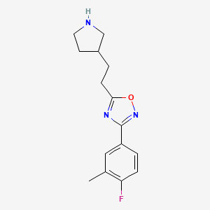 3-(4-Fluoro-3-methylphenyl)-5-(2-pyrrolidin-3-ylethyl)-1,2,4-oxadiazole