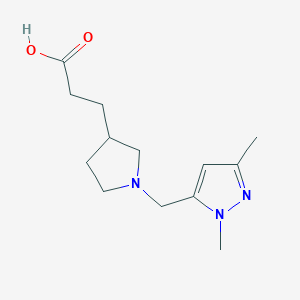 3-[1-[(2,5-Dimethylpyrazol-3-yl)methyl]pyrrolidin-3-yl]propanoic acid