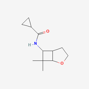 molecular formula C12H19NO2 B7621182 N-(7,7-dimethyl-2-oxabicyclo[3.2.0]heptan-6-yl)cyclopropanecarboxamide 