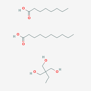 molecular formula C60H116O12 B076212 Decanoic acid; 2-ethyl-2-(hydroxymethyl)propane-1,3-diol; octanoic acid CAS No. 11138-60-6