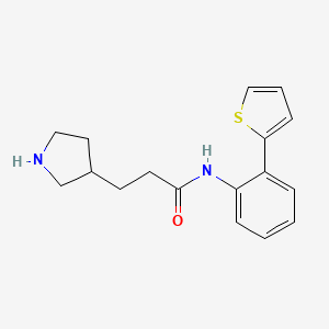 3-pyrrolidin-3-yl-N-(2-thiophen-2-ylphenyl)propanamide