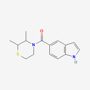 molecular formula C15H18N2OS B7621242 (2,3-dimethylthiomorpholin-4-yl)-(1H-indol-5-yl)methanone 