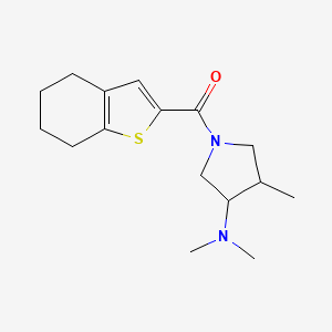 molecular formula C16H24N2OS B7621257 [3-(Dimethylamino)-4-methylpyrrolidin-1-yl]-(4,5,6,7-tetrahydro-1-benzothiophen-2-yl)methanone 