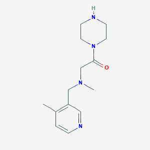 molecular formula C14H22N4O B7621267 2-[Methyl-[(4-methylpyridin-3-yl)methyl]amino]-1-piperazin-1-ylethanone 