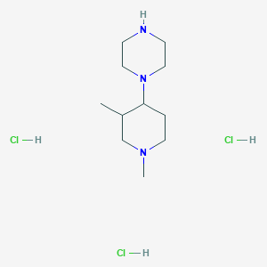 molecular formula C11H26Cl3N3 B7621277 1-(1,3-Dimethylpiperidin-4-yl)piperazine;trihydrochloride 