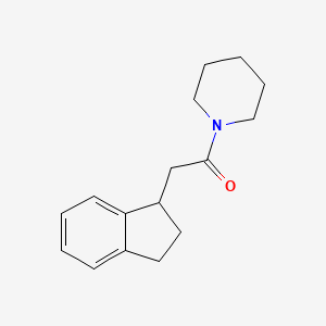 molecular formula C16H21NO B7621283 2-(2,3-dihydro-1H-inden-1-yl)-1-piperidin-1-ylethanone 