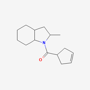 molecular formula C15H23NO B7621297 Cyclopent-3-en-1-yl-(2-methyl-2,3,3a,4,5,6,7,7a-octahydroindol-1-yl)methanone 