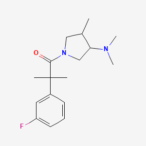 molecular formula C17H25FN2O B7621312 1-[3-(Dimethylamino)-4-methylpyrrolidin-1-yl]-2-(3-fluorophenyl)-2-methylpropan-1-one 