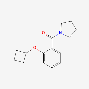 molecular formula C15H19NO2 B7621320 (2-Cyclobutyloxyphenyl)-pyrrolidin-1-ylmethanone 