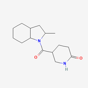 molecular formula C15H24N2O2 B7621350 5-(2-Methyl-2,3,3a,4,5,6,7,7a-octahydroindole-1-carbonyl)piperidin-2-one 