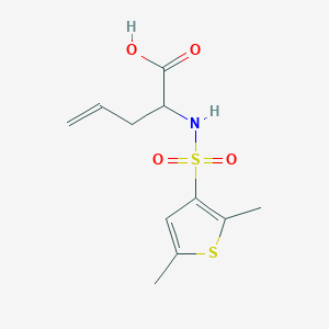 molecular formula C11H15NO4S2 B7621361 2-[(2,5-Dimethylthiophen-3-yl)sulfonylamino]pent-4-enoic acid 