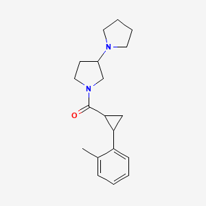 molecular formula C19H26N2O B7621376 [2-(2-Methylphenyl)cyclopropyl]-(3-pyrrolidin-1-ylpyrrolidin-1-yl)methanone 