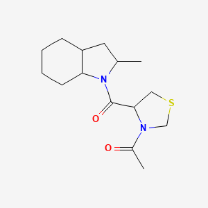 molecular formula C15H24N2O2S B7621387 1-[4-(2-Methyl-2,3,3a,4,5,6,7,7a-octahydroindole-1-carbonyl)-1,3-thiazolidin-3-yl]ethanone 