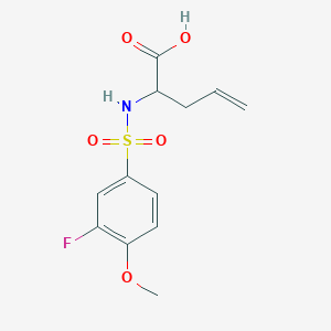 molecular formula C12H14FNO5S B7621411 2-[(3-Fluoro-4-methoxyphenyl)sulfonylamino]pent-4-enoic acid 