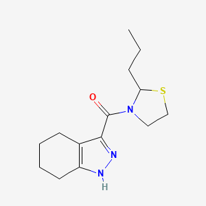 molecular formula C14H21N3OS B7621423 (2-propyl-1,3-thiazolidin-3-yl)-(4,5,6,7-tetrahydro-1H-indazol-3-yl)methanone 