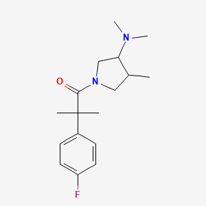 molecular formula C17H25FN2O B7621440 1-[3-(Dimethylamino)-4-methylpyrrolidin-1-yl]-2-(4-fluorophenyl)-2-methylpropan-1-one 