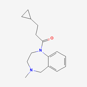 molecular formula C16H22N2O B7621459 3-cyclopropyl-1-(4-methyl-3,5-dihydro-2H-1,4-benzodiazepin-1-yl)propan-1-one 