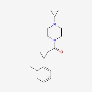 molecular formula C18H24N2O B7621463 (4-Cyclopropylpiperazin-1-yl)-[2-(2-methylphenyl)cyclopropyl]methanone 