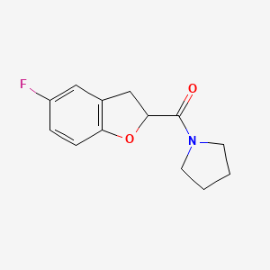 molecular formula C13H14FNO2 B7621473 (5-Fluoro-2,3-dihydro-1-benzofuran-2-yl)-pyrrolidin-1-ylmethanone 