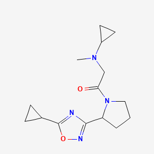 2-[Cyclopropyl(methyl)amino]-1-[2-(5-cyclopropyl-1,2,4-oxadiazol-3-yl)pyrrolidin-1-yl]ethanone