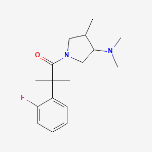 molecular formula C17H25FN2O B7621504 1-[3-(Dimethylamino)-4-methylpyrrolidin-1-yl]-2-(2-fluorophenyl)-2-methylpropan-1-one 