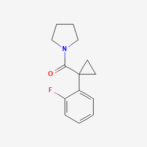 molecular formula C14H16FNO B7621519 [1-(2-Fluorophenyl)cyclopropyl]-pyrrolidin-1-ylmethanone 