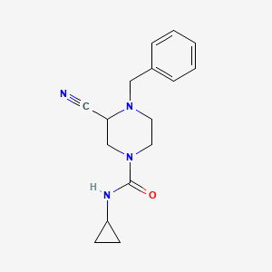 4-benzyl-3-cyano-N-cyclopropylpiperazine-1-carboxamide