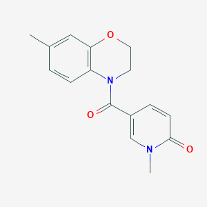 molecular formula C16H16N2O3 B7621607 1-Methyl-5-(7-methyl-2,3-dihydro-1,4-benzoxazine-4-carbonyl)pyridin-2-one 