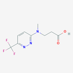 molecular formula C9H10F3N3O2 B7621617 3-[Methyl-[6-(trifluoromethyl)pyridazin-3-yl]amino]propanoic acid 