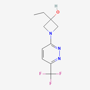 molecular formula C10H12F3N3O B7621648 3-Ethyl-1-[6-(trifluoromethyl)pyridazin-3-yl]azetidin-3-ol 