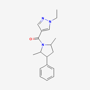 (2,5-Dimethyl-3-phenylpyrrolidin-1-yl)-(1-ethylpyrazol-4-yl)methanone