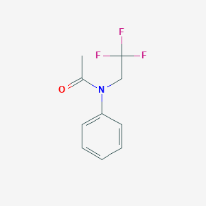 molecular formula C10H10F3NO B7621673 N-Phenyl-N-(2,2,2-trifluoroethyl)acetamide 