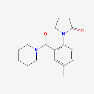 molecular formula C17H22N2O2 B7621723 1-[4-Methyl-2-(piperidine-1-carbonyl)phenyl]pyrrolidin-2-one 