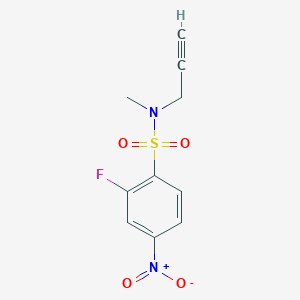 molecular formula C10H9FN2O4S B7621760 2-fluoro-N-methyl-4-nitro-N-prop-2-ynylbenzenesulfonamide 