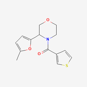 molecular formula C14H15NO3S B7621814 [3-(5-Methylfuran-2-yl)morpholin-4-yl]-thiophen-3-ylmethanone 