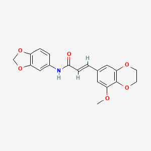 molecular formula C19H17NO6 B7621832 (E)-N-(1,3-benzodioxol-5-yl)-3-(5-methoxy-2,3-dihydro-1,4-benzodioxin-7-yl)prop-2-enamide 