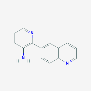 molecular formula C14H11N3 B7621846 2-Quinolin-6-ylpyridin-3-amine 