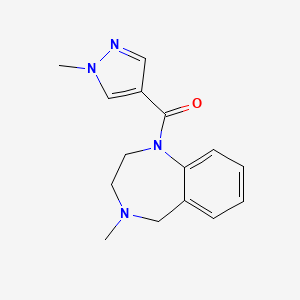 molecular formula C15H18N4O B7621860 (4-methyl-3,5-dihydro-2H-1,4-benzodiazepin-1-yl)-(1-methylpyrazol-4-yl)methanone 