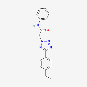 molecular formula C17H17N5O B7621862 2-[5-(4-ethylphenyl)tetrazol-2-yl]-N-phenylacetamide 