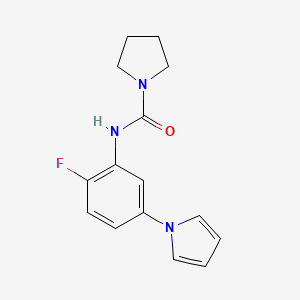 molecular formula C15H16FN3O B7621885 N-(2-fluoro-5-pyrrol-1-ylphenyl)pyrrolidine-1-carboxamide 